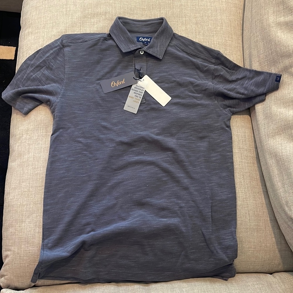 Brand New Blue Oxford Polo (Size: Medium)